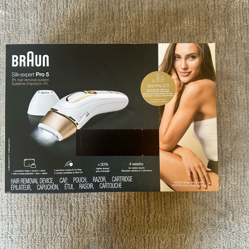 Braun Silk-expert Pro 5 IPL Hair Removal Device - White and Gold